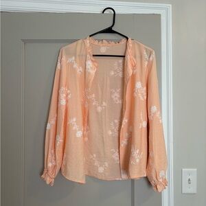 SHEIN Peach Colored Floral Blouse